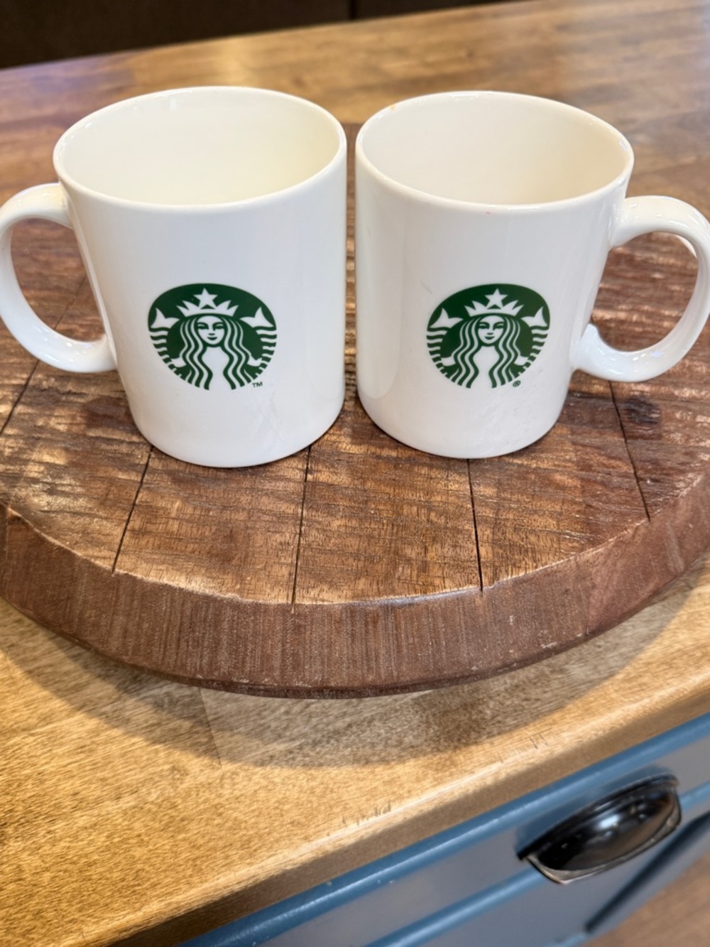 Bundle - Starbucks Classic White Ceramic Siren Logo 12 oz Mug set of two